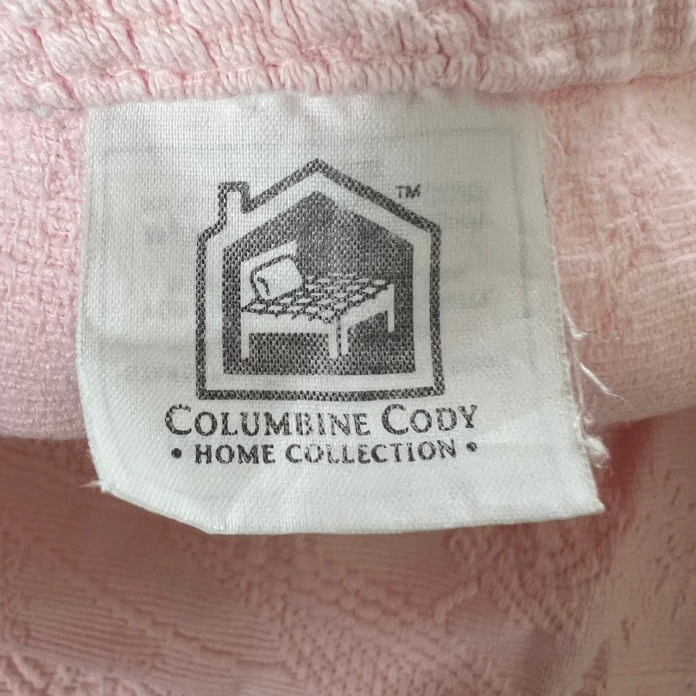 Columbine Cody Portugal Woven Bedspread & 2 Shams Pink Cotton‎ Floral Jacquard